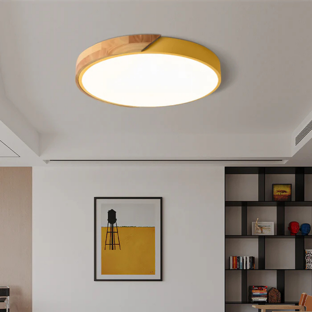 Plafonnier LED nordique en bois | 3 tailles, 6 coloris