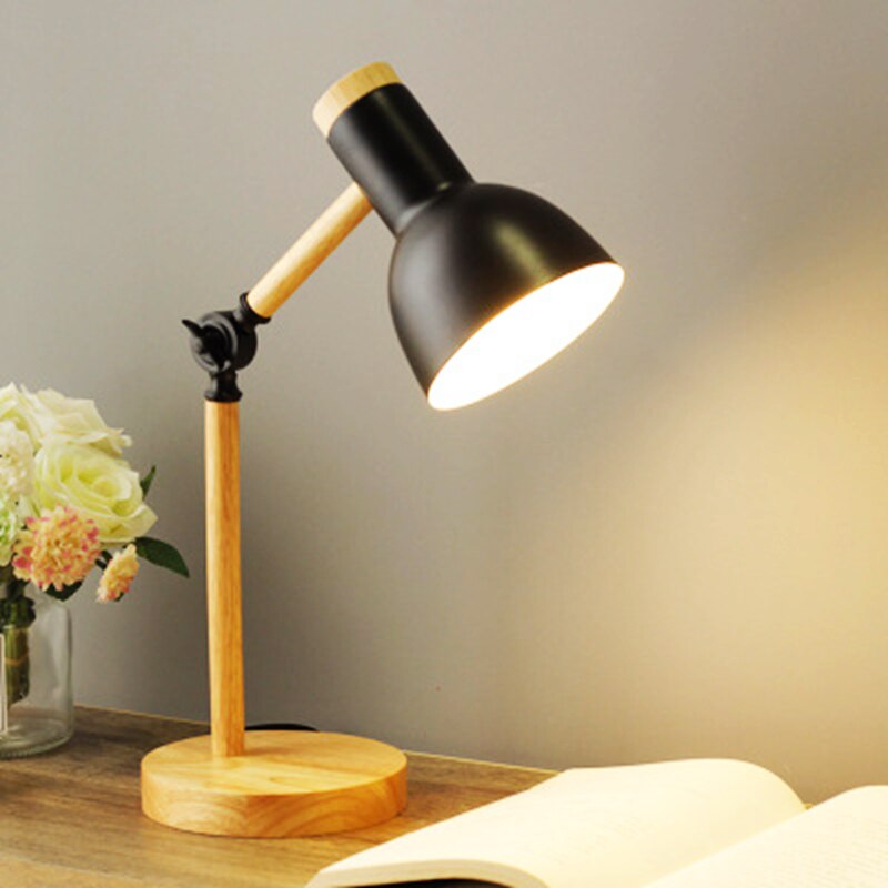 Lampe de bureau LED en bois nordique | 5 W, bras orientable