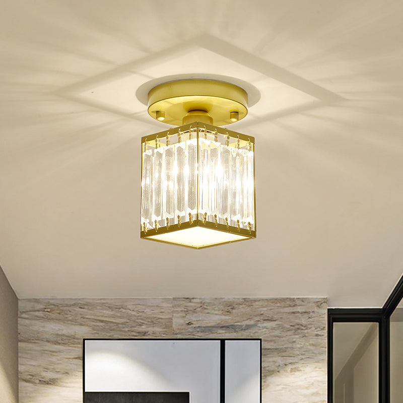 Plafonnier en cristal | Semi-encastré moderne pour entrée