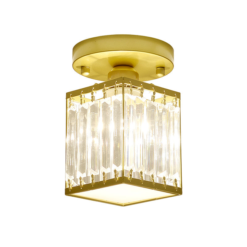 Plafonnier en cristal | Semi-encastré moderne pour entrée