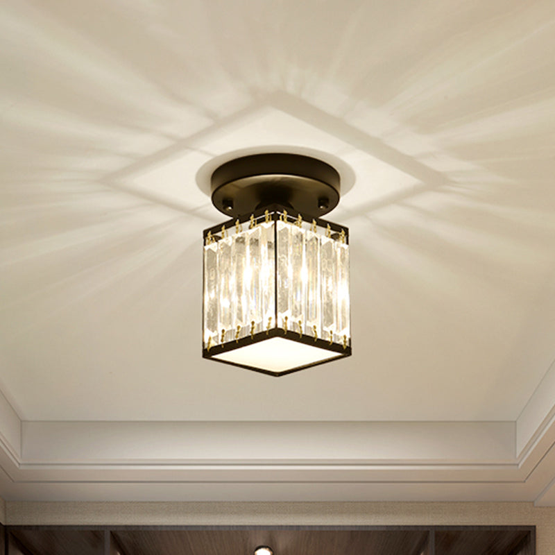 Plafonnier en cristal | Semi-encastré moderne pour entrée