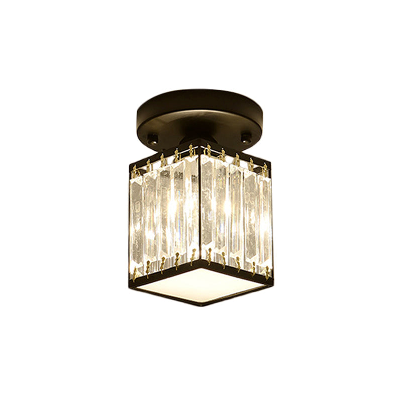 Plafonnier en cristal | Semi-encastré moderne pour entrée