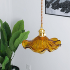 Suspension en verre fleur | Abat-jour Ø25 cm, 3 coloris
