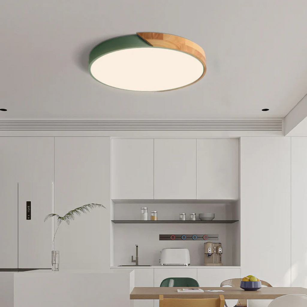 Plafonnier LED nordique en bois | 3 tailles, 6 coloris