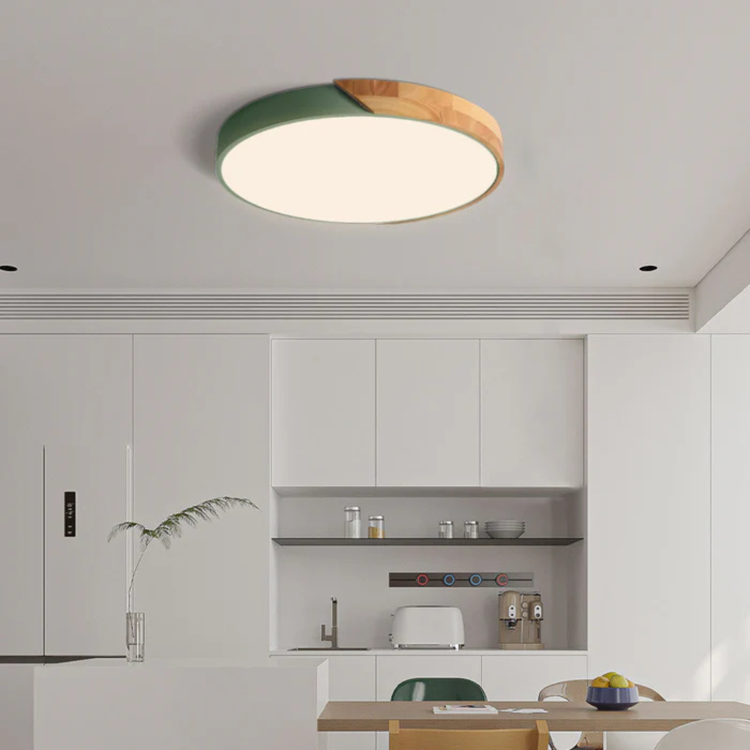 Plafonnier LED nordique en bois | 3 tailles, 6 coloris