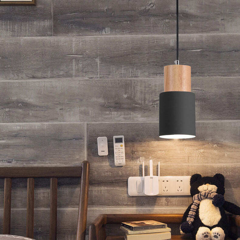 Suspension Macaron nordique | Bois et aluminium, 5 coloris