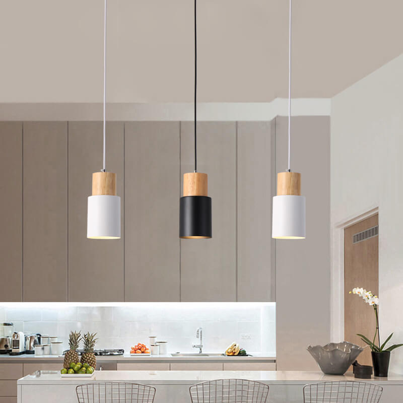Suspension Macaron nordique | Bois et aluminium, 5 coloris