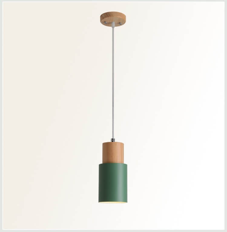Suspension Macaron nordique | Bois et aluminium, 5 coloris