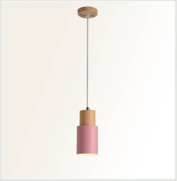 Suspension Macaron nordique | Bois et aluminium, 5 coloris