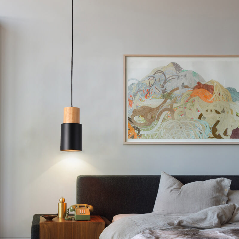 Suspension Macaron nordique | Bois et aluminium, 5 coloris