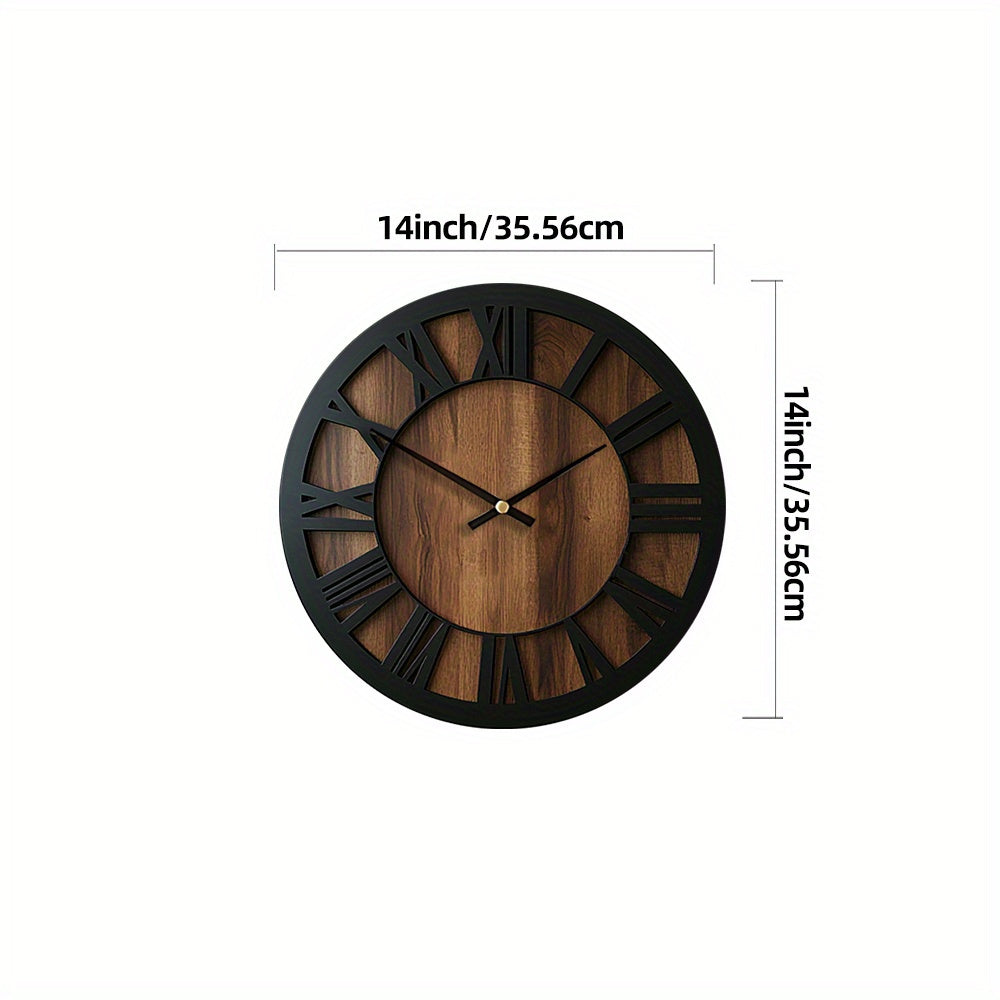Horloge murale en bois vintage | Chiffres romains, 3 tailles
