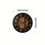 Horloge murale en bois vintage | Chiffres romains, 3 tailles