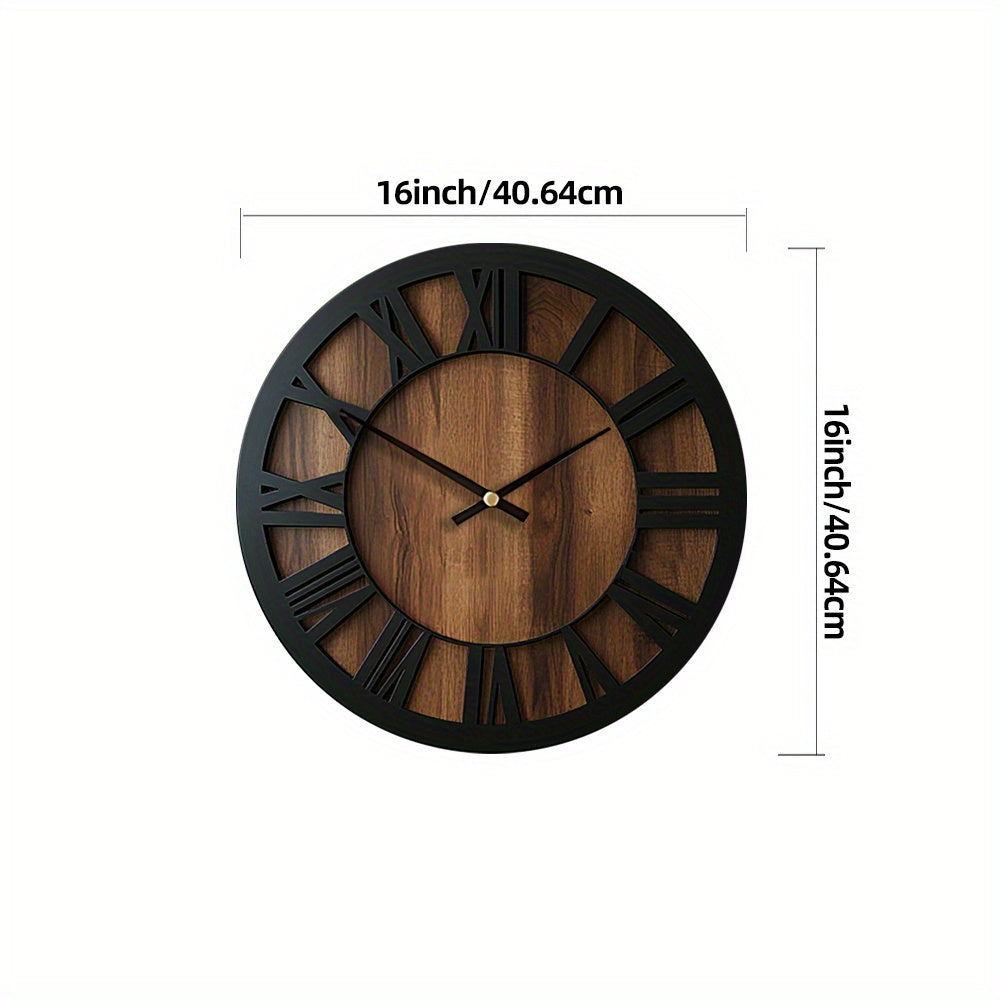 Horloge murale en bois vintage | Chiffres romains, 3 tailles