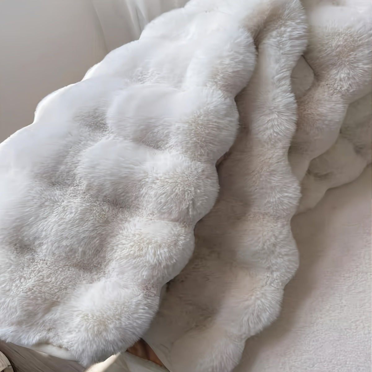 Tapis rond Cloud Comfort | Moelleux à effet bulles, 90 cm