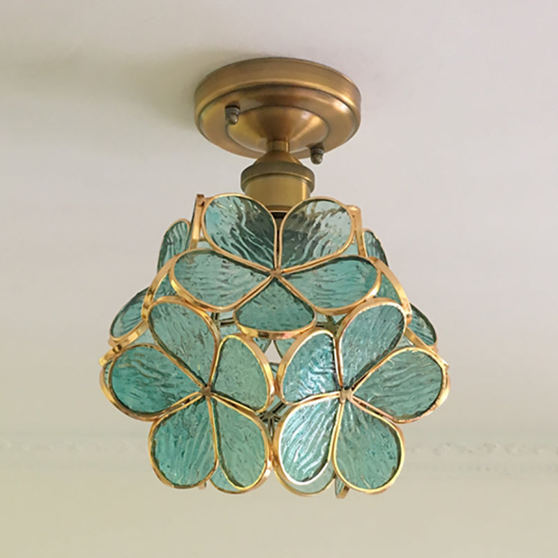 Plafonnier fleur rétro | PVC coloré vintage, 21 cm