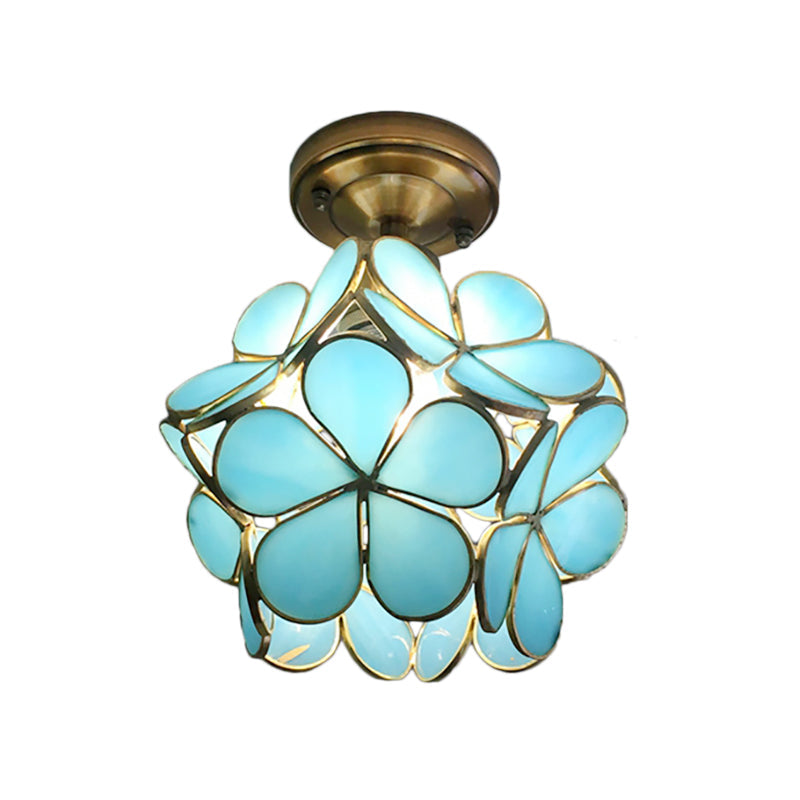 Plafonnier fleur rétro | PVC coloré vintage, 21 cm