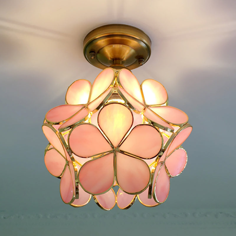 Plafonnier fleur rétro | PVC coloré vintage, 21 cm