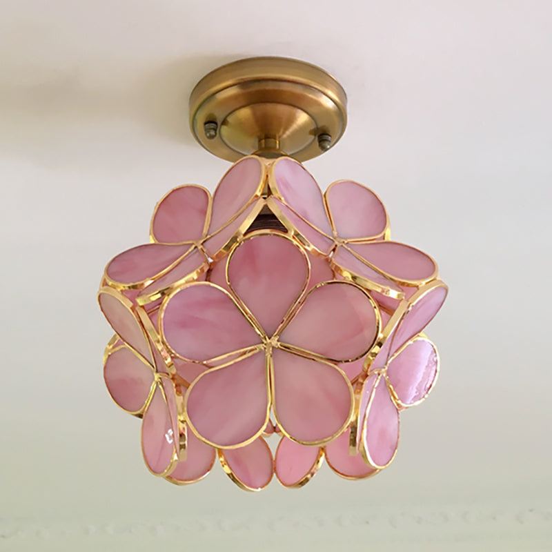 Plafonnier fleur rétro | PVC coloré vintage, 21 cm