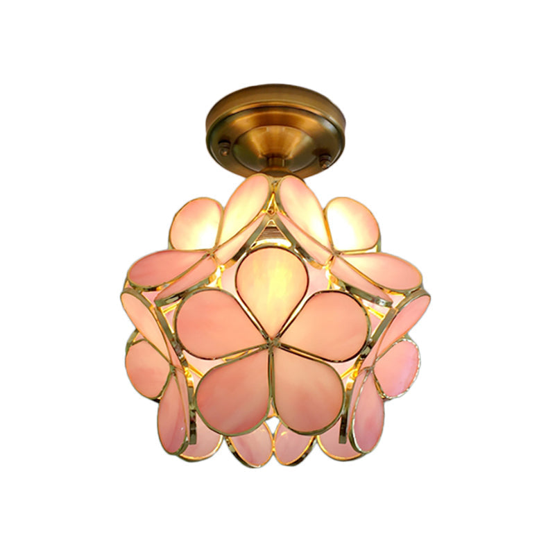 Plafonnier fleur rétro | PVC coloré vintage, 21 cm