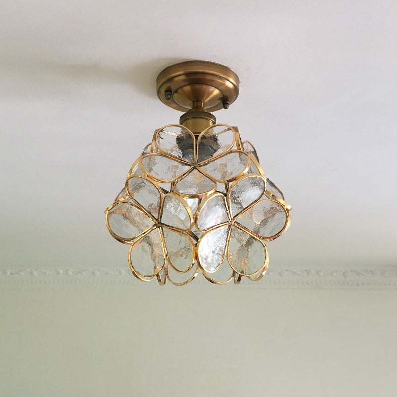 Plafonnier fleur rétro | PVC coloré vintage, 21 cm