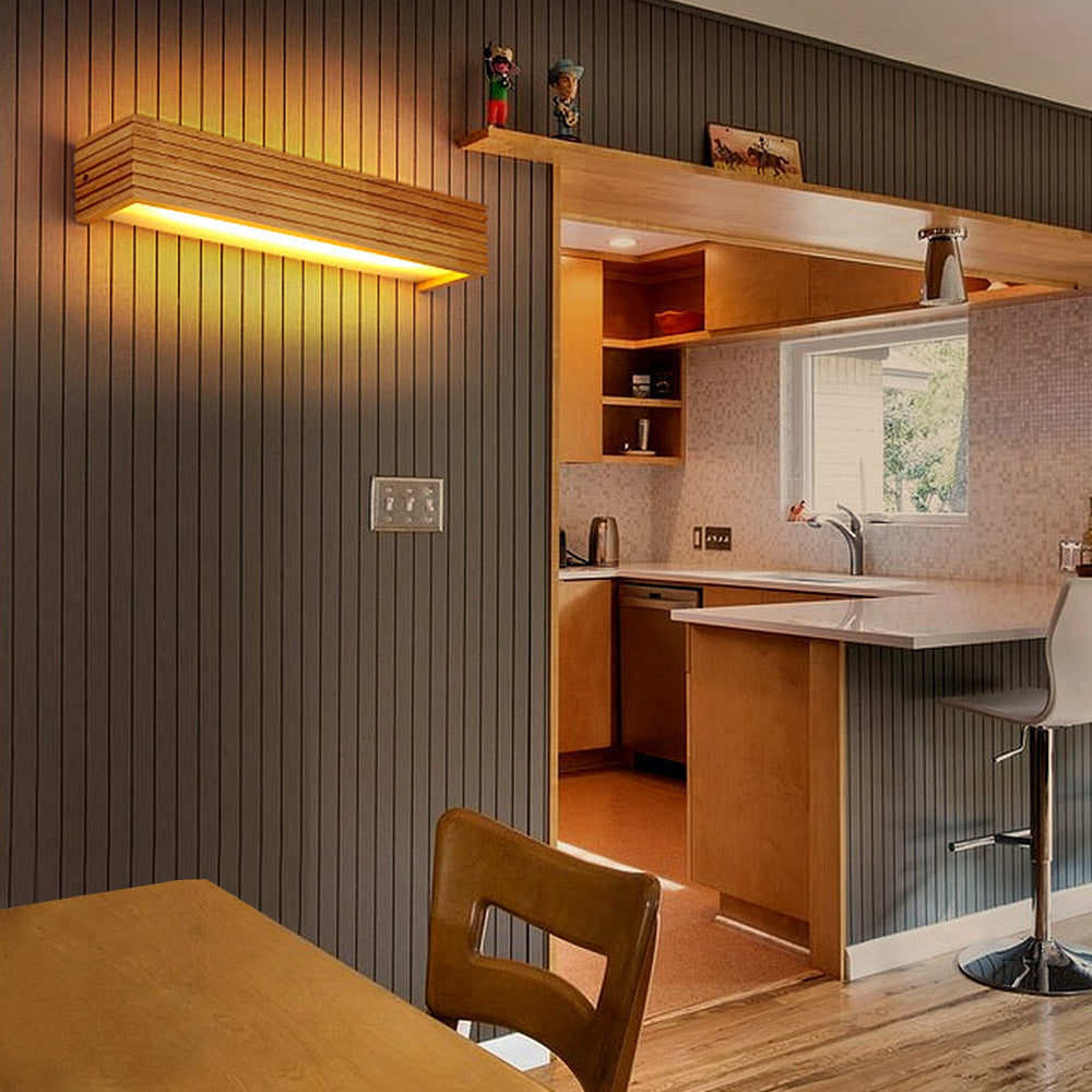 Applique murale LED en bois | Minimaliste, 35 ou 45 cm