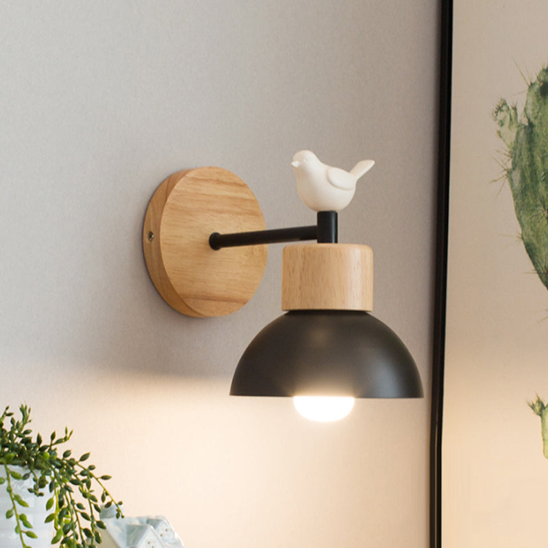 Applique nordique Oiseau en bois | LED E27 incluse, 2 finitions