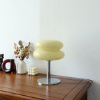 Lampe à poser en verre design italien | Dôme et pied chromé