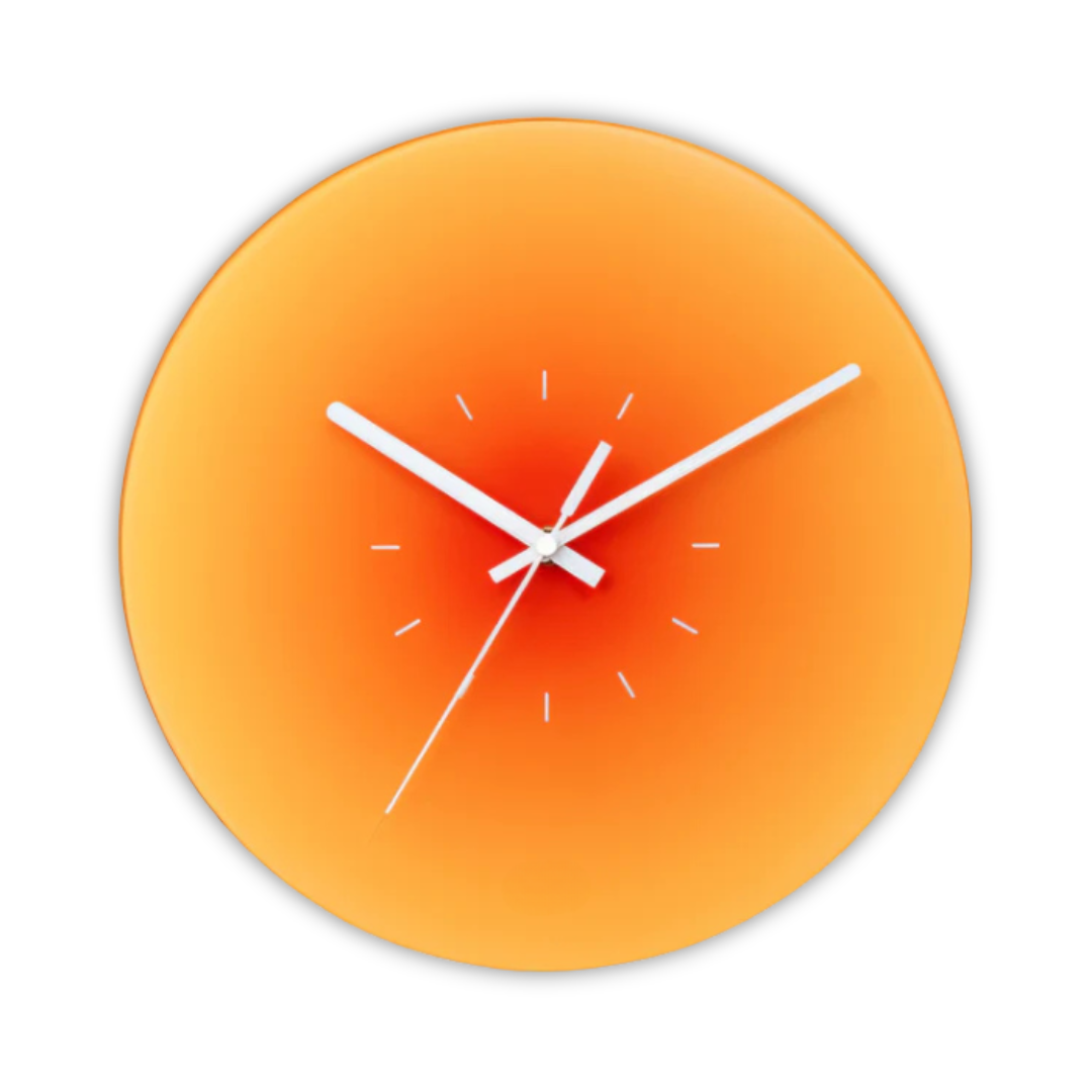 Horloge murale Sunset | Verre trempé dégradé, Ø 30 cm
