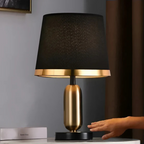 Lampe à poser vintage noir et or | Accent rétro 42 cm