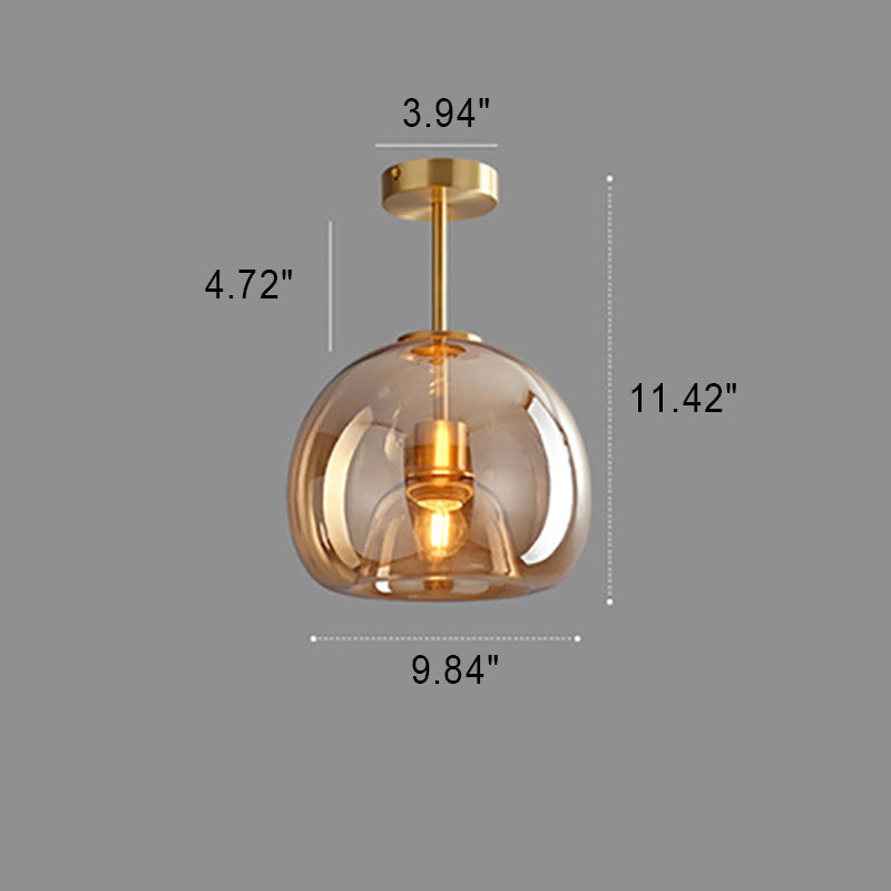 Plafonnier boule en verre nordique | Semi-encastré, Ø 25 cm