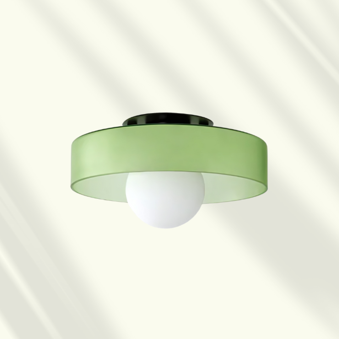 Plafonnier LED Veyro | Verre Ø25 cm, 6 coloris