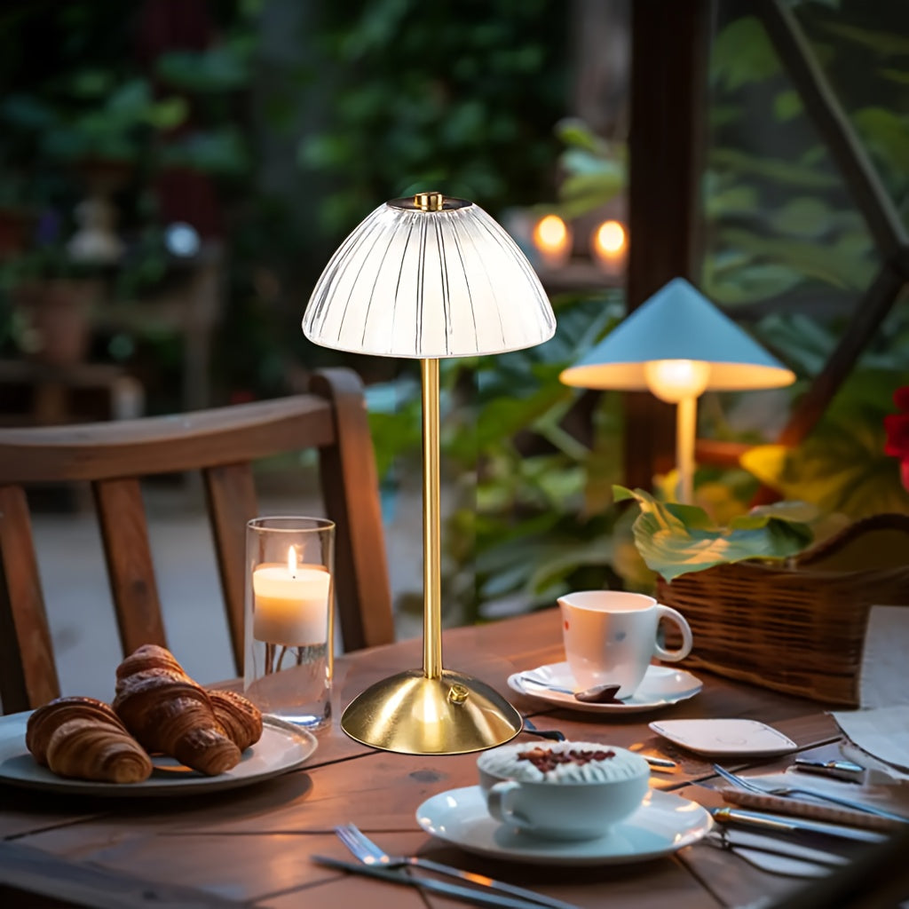 Lampe à poser tactile dorée | Rechargeable USB, 3 modes