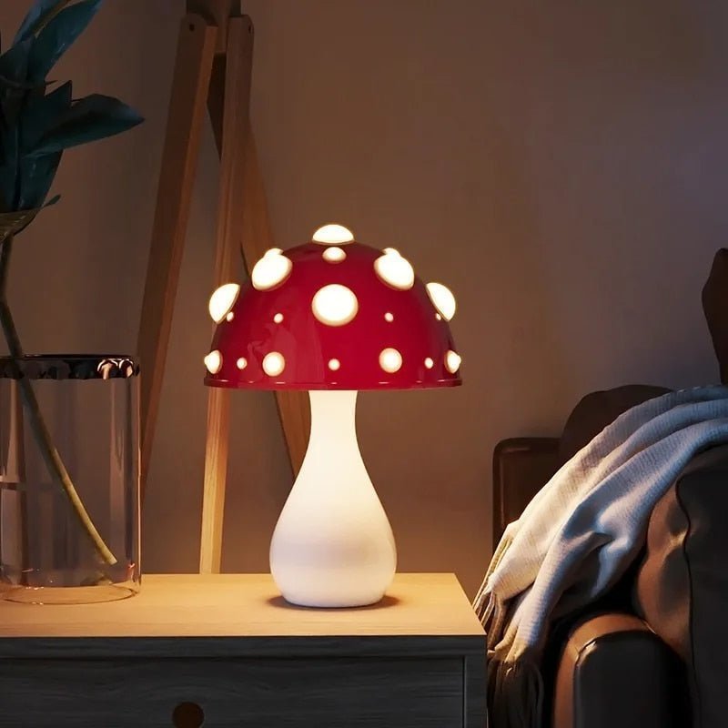 Lampe à poser champignon LED | Amanite moderne, 2 tailles