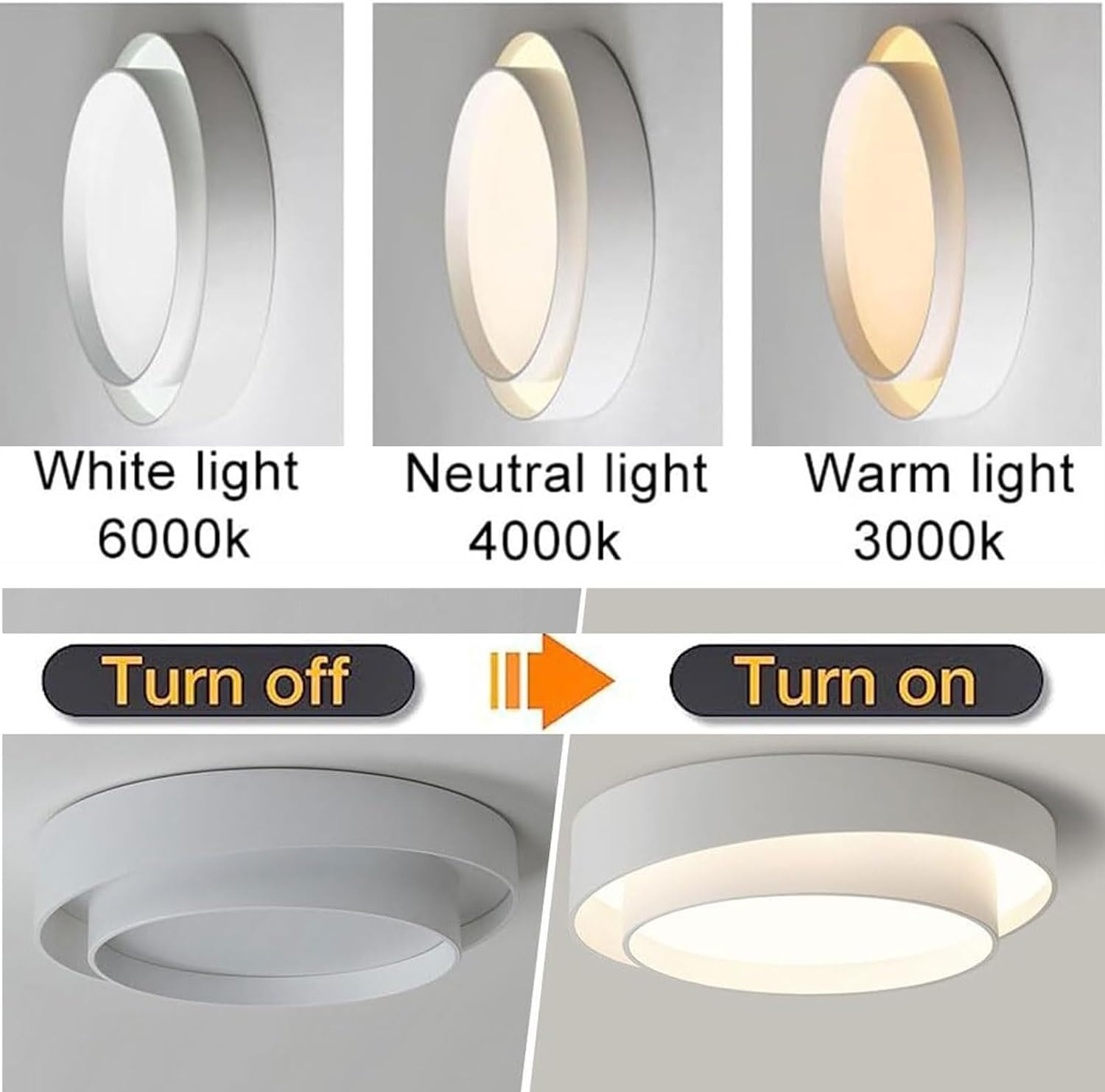 Plafonnier LED rond nordique | Ø 40, 50 ou 60 cm
