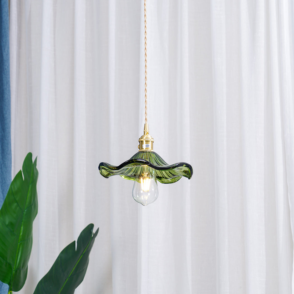 Suspension en verre fleur | Abat-jour Ø25 cm, 3 coloris