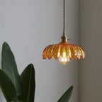 Suspension fleur vintage | Verre coloré et laiton, Ø 25 cm