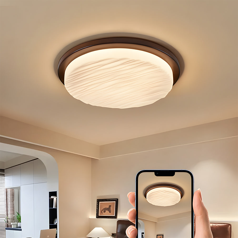 Plafonnier LED Art déco | Verre sculpté, Ø30 à Ø53 cm