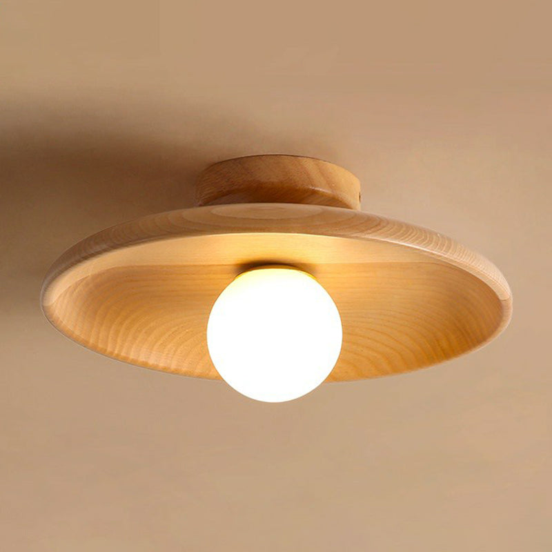 Plafonnier en bois | Semi-encastré minimaliste 28 cm