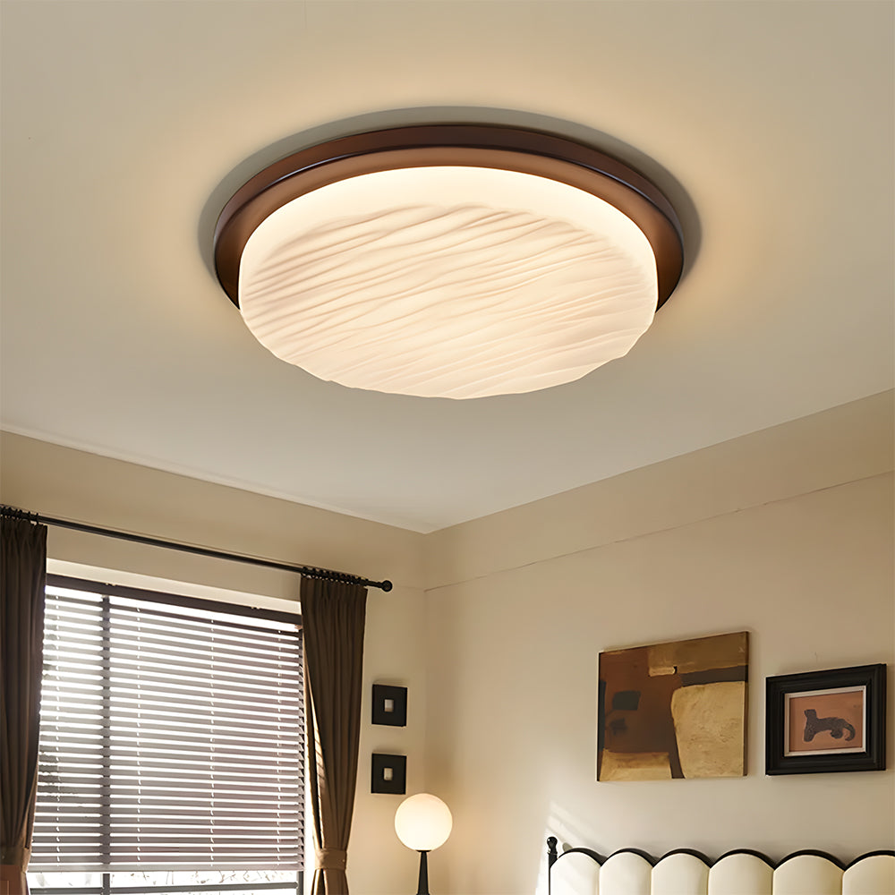 Plafonnier LED Art déco | Verre sculpté, Ø30 à Ø53 cm