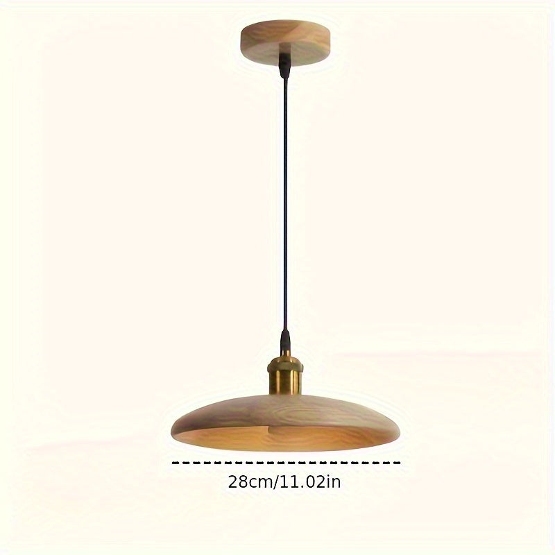 Suspension nordique en bois massif | Abat-jour Ø 28 cm