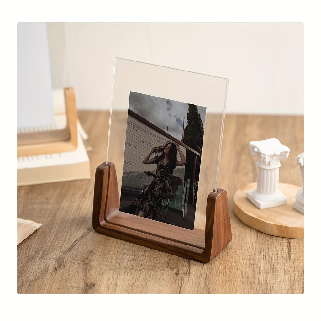 Cadre photo en U acrylique et bois | Format 6 pouces