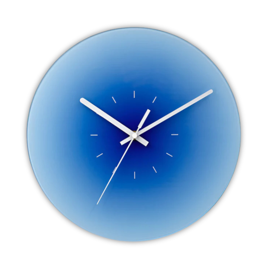 Horloge murale Sunset | Verre trempé dégradé, Ø 30 cm