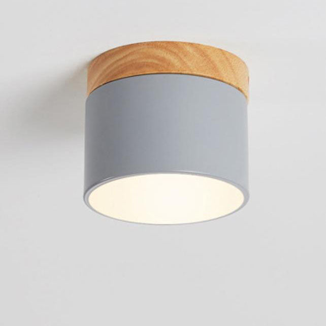 Plafonnier LED scandinave Macaron | Bois naturel, 7 coloris