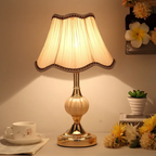 Lampe à poser Quixy | Abat-jour floral, 26 × 42 cm