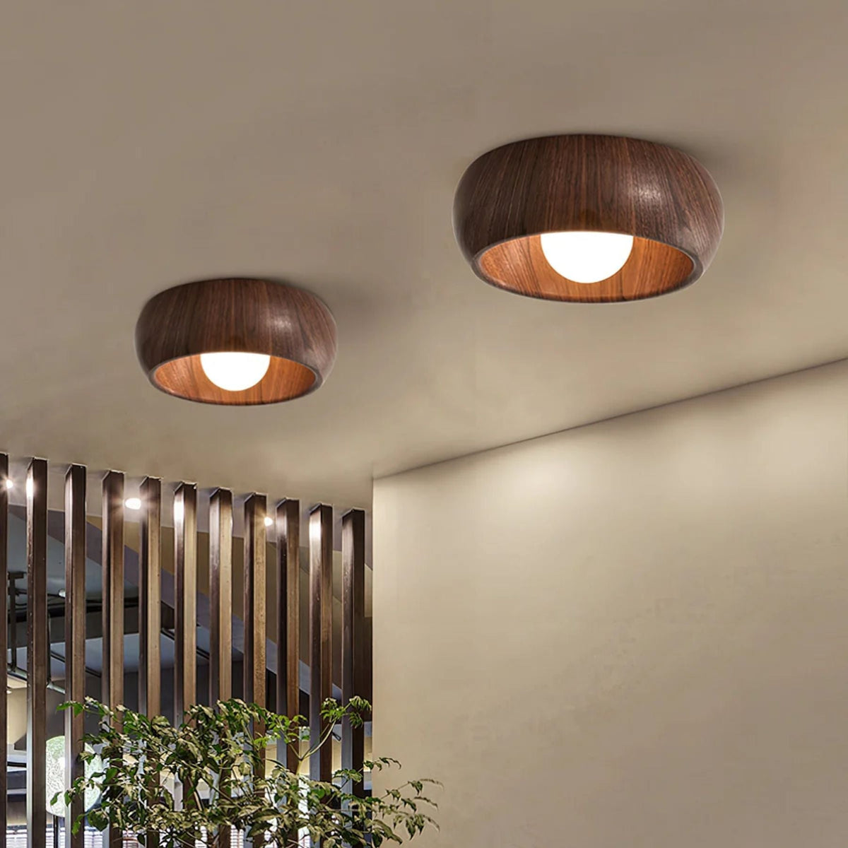 Plafonnier Albanora | LED en bois, Ø 30 cm minimaliste