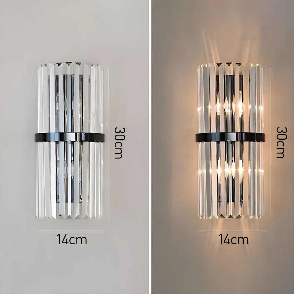 Applique murale en cristal | Acier inoxydable, 2 tailles