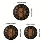 Horloge murale en bois vintage | Chiffres romains, 3 tailles