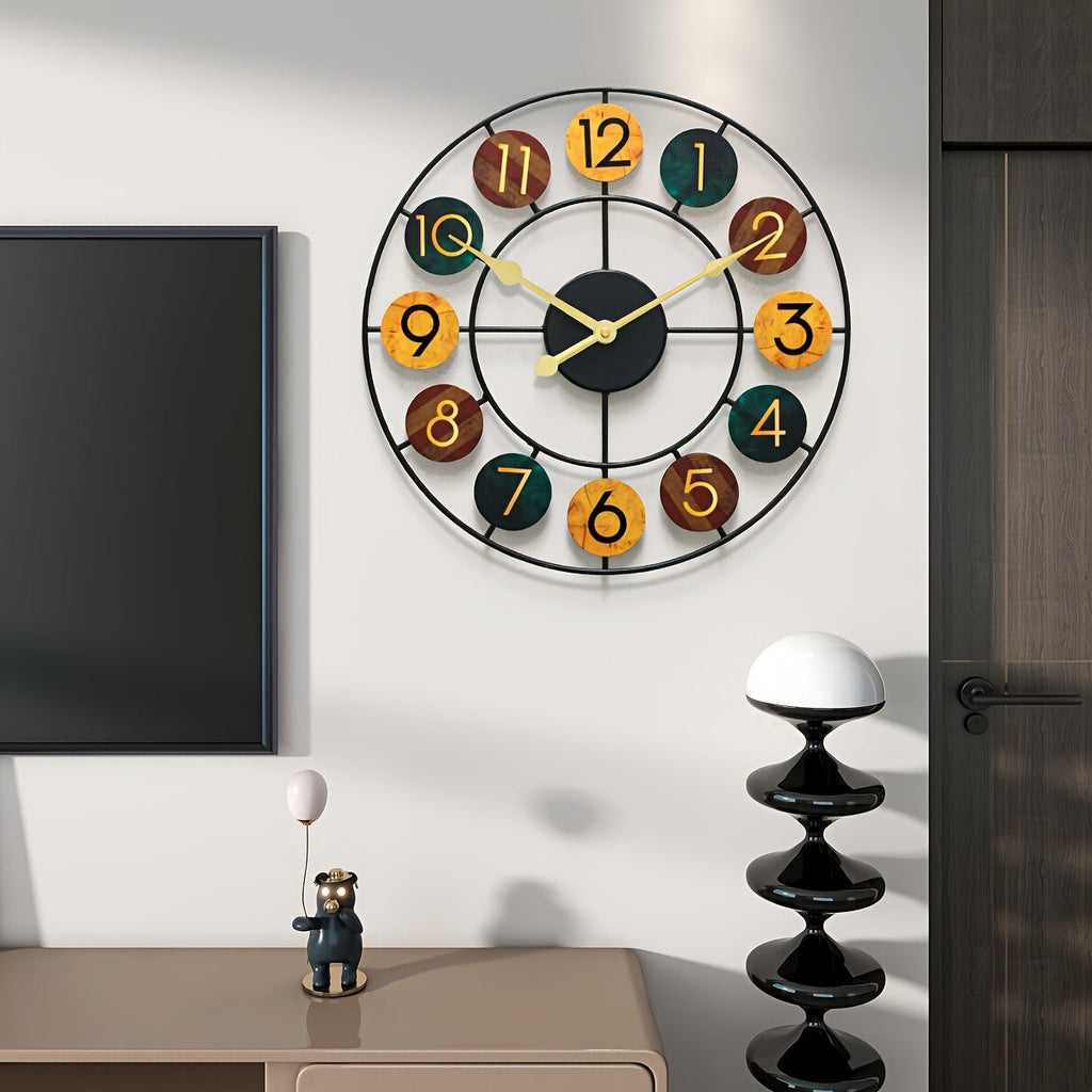 Horloge murale en métal coloré | Rétro en fer, Ø 37 cm
