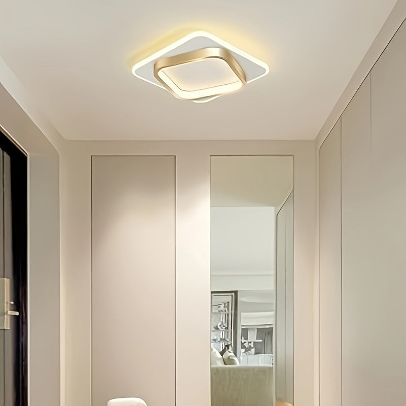 Plafonnier LED carré 24 cm | 22 W blanc chaud, profil 5 cm