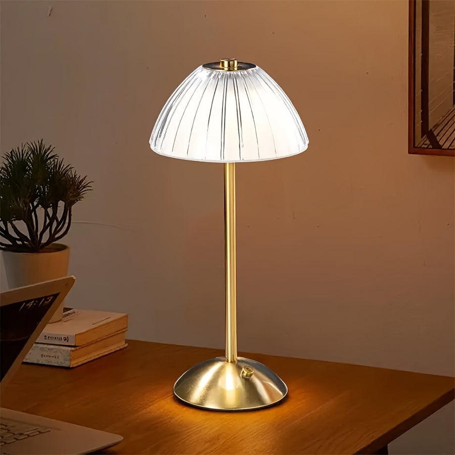 Lampe à poser tactile dorée | Rechargeable USB, 3 modes